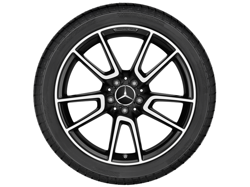 AMG 5-Doppelspeichen-Rad, 48,3 cm (19 Zoll), glanzgedreht, C-Klasse, 225/40 R19/, schwarz, A20540149007X23