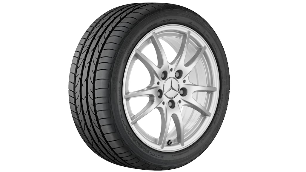 5-Doppelspeichen-Rad, 40,6 cm (16 Zoll), CLA/ B-Klasse/ A-Klasse, 205/55 R16/, championsilber, A24640113029782
