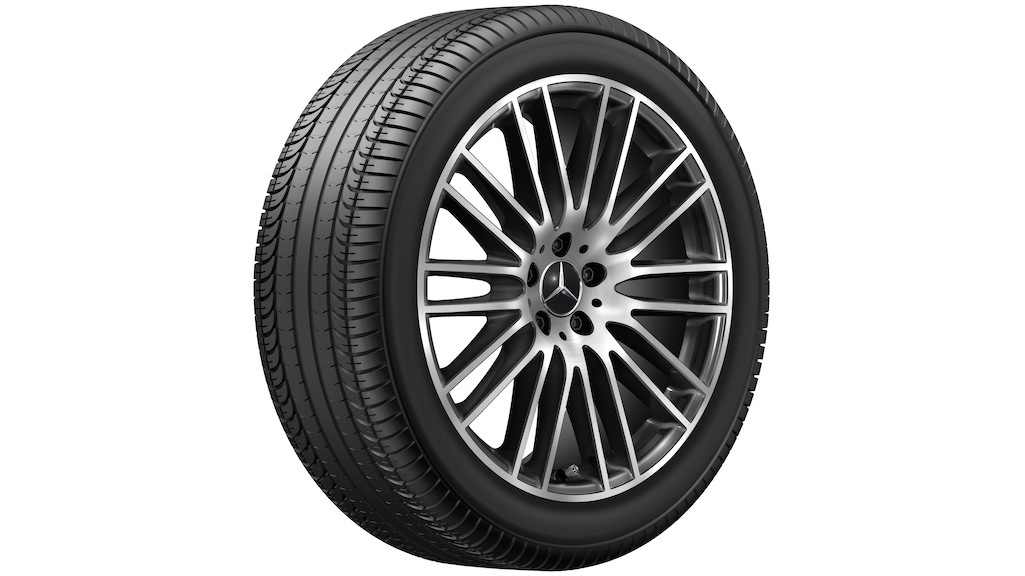 Mercedes-Benz Genuine complete summer wheel 5-spoke black high-sheen, Goodyear, Eagle F1 Asymmetric 5 MO, 255/45 R20 105 W XL, summer, Q440651410110