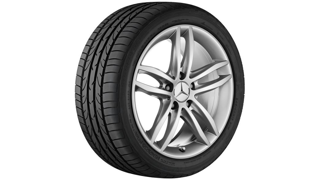 Cerchio a 5 doppie razze, 43,2 cm (17 pollici), Classe C, 245/40 R17/, argento titanio, A20440112009765 Cerchio a 5 doppie razze, 43,2 cm (17 pollici), Classe C, 245/40 R17/, argento titanio, A20440112009765