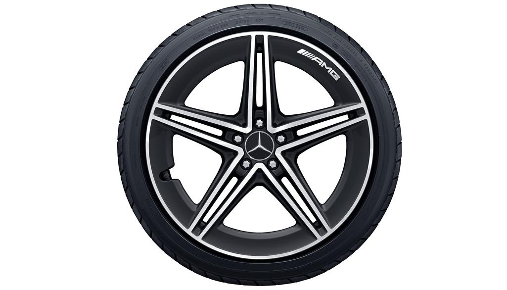 Cerchio AMG a 5 doppie razze, 50,8 cm (20 pollici), lucido, Classe E, 295/30 R20/, nero opaco, A21340172007X36 Cerchio AMG a 5 doppie razze, 50,8 cm (20 pollici), lucido, Classe E, 295/30 R20/, nero opaco, A21340172007X36