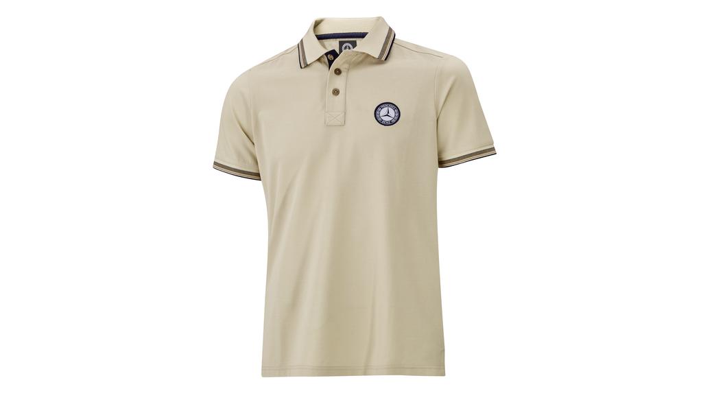 Men's polo shirt, cognac / blue, B66041743