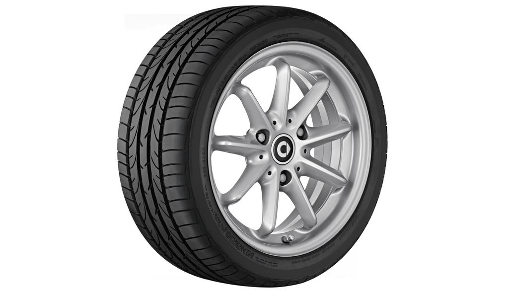 9-Speichen-Leichtmetallrad, Design 2, 38,1 cm (15 Zoll), smart, 175/55 R15/, titansilber, A4514011502CA4L 9-Speichen-Leichtmetallrad, Design 2, 38,1 cm (15 Zoll), smart, 175/55 R15/, titansilber, A4514011502CA4L