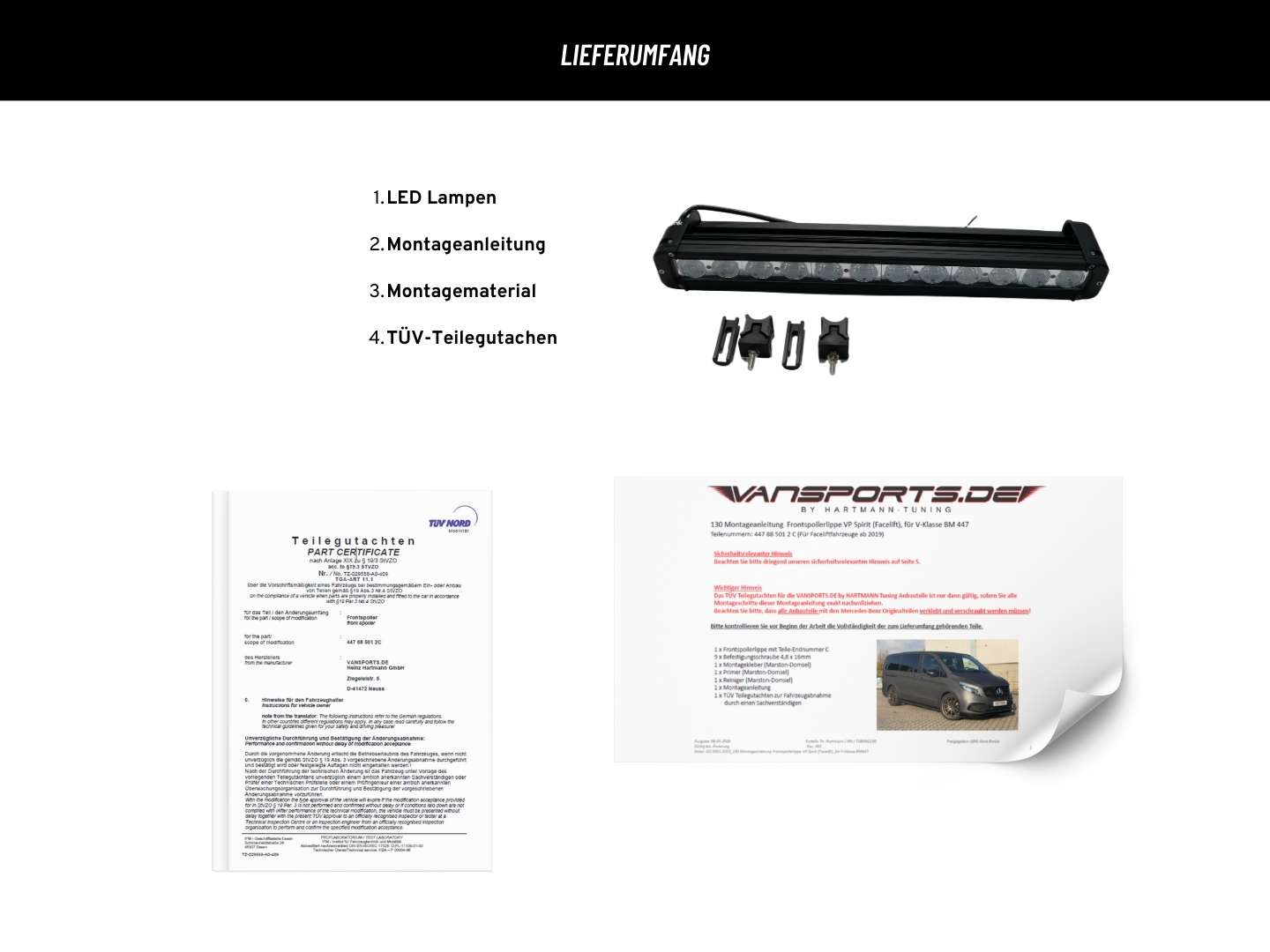LED Lampen für Dachgepäckträger VP Solid für Vito/V-Klasse 447, VS-'447771010