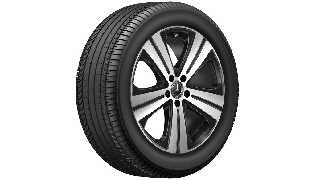 5-spoke wheel, 48.3 cm (19-inch), high-sheen, GLE, 255/50 R19/, black, A16740120007X23