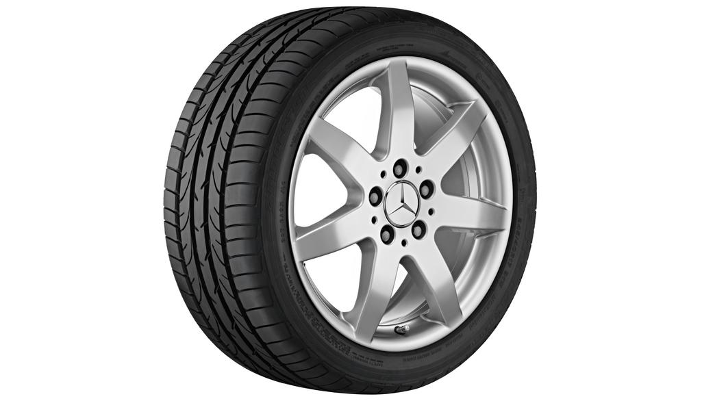 Cerchio a 7 razze, 43,2 cm (17 pollici), GLK, 235/60 R17/, argento titanio, A20440127009765