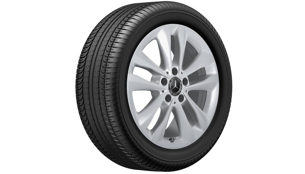 Cerchio a 5 doppie razze, 43,2 cm (17 pollici), Classe C, 225/50 R17/, argento vanadio, A20540180007X45 Cerchio a 5 doppie razze, 43,2 cm (17 pollici), Classe C, 225/50 R17/, argento vanadio, A20540180007X45
