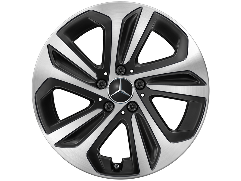 5-Speichen-Rad, Aero, 45,7 cm (18 Zoll), glanzgedreht, CLA/ B-Klasse/ A-Klasse, 225/45 R18/, schwarz, A17740141007X23