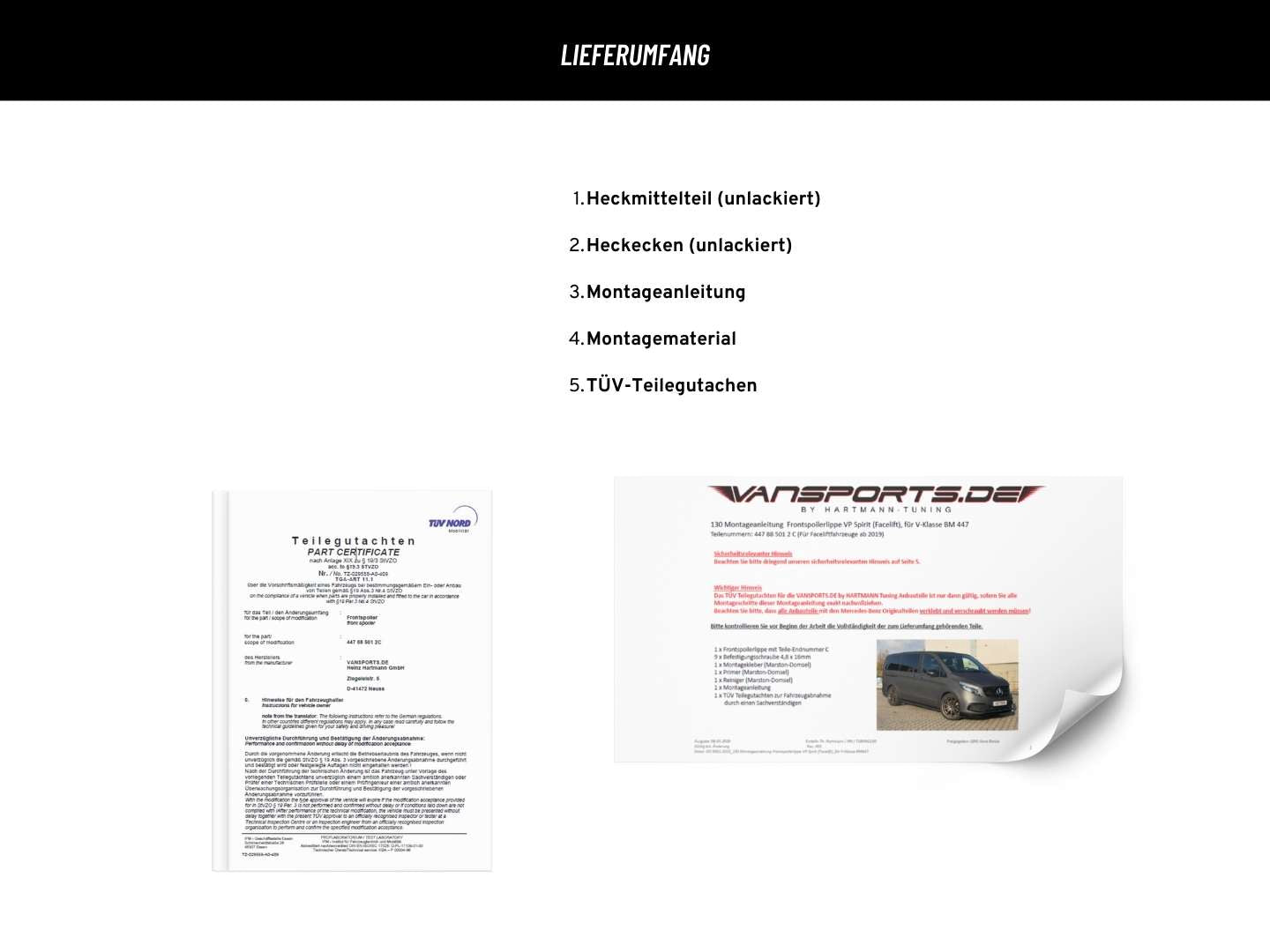 Complete achterskirt voor Vito/V-Klasse 447 (Aero-achterskirt vanaf 01/2021), VS-447885014LAD