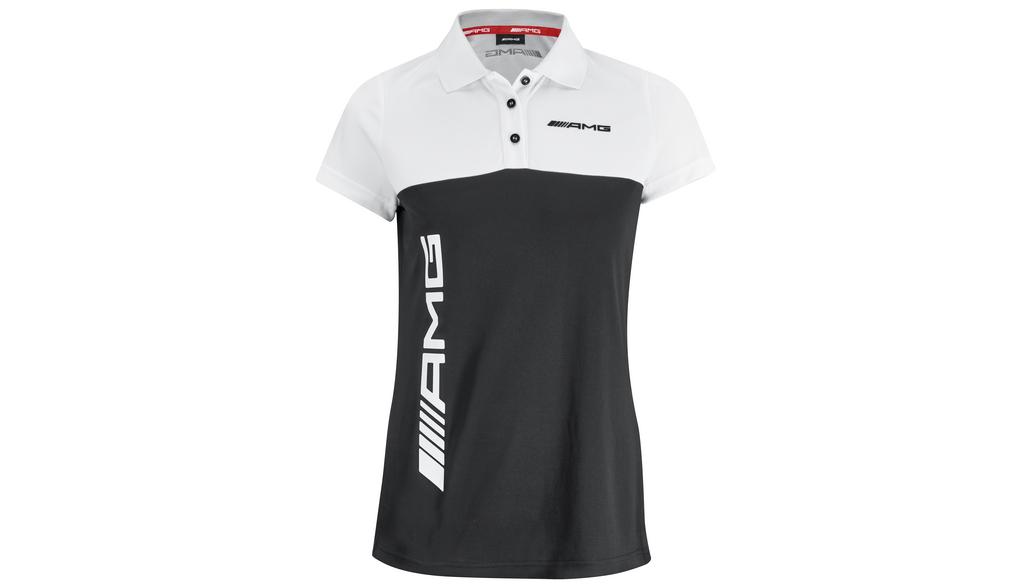 AMG damespolo, zwart/wit, B66959424 AMG damespolo, zwart/wit, B66959424