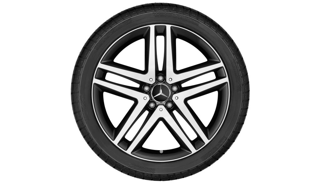 5-dubbelspaaks velg, 48,3 cm (19 inch), hoogglans, V-Klasse/EQV/Vito/eVito, 245/45 R19/, zwart, A44740145007X23 5-dubbelspaaks velg, 48,3 cm (19 inch), hoogglans, V-Klasse/EQV/Vito/eVito, 245/45 R19/, zwart, A44740145007X23