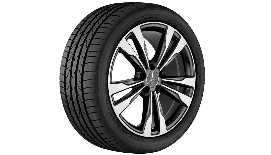 5-Doppelspeichen-Rad, 48,3 cm (19 Zoll), glanzgedreht, CLS, 255/35 R19/, schwarz, A21840125027X23