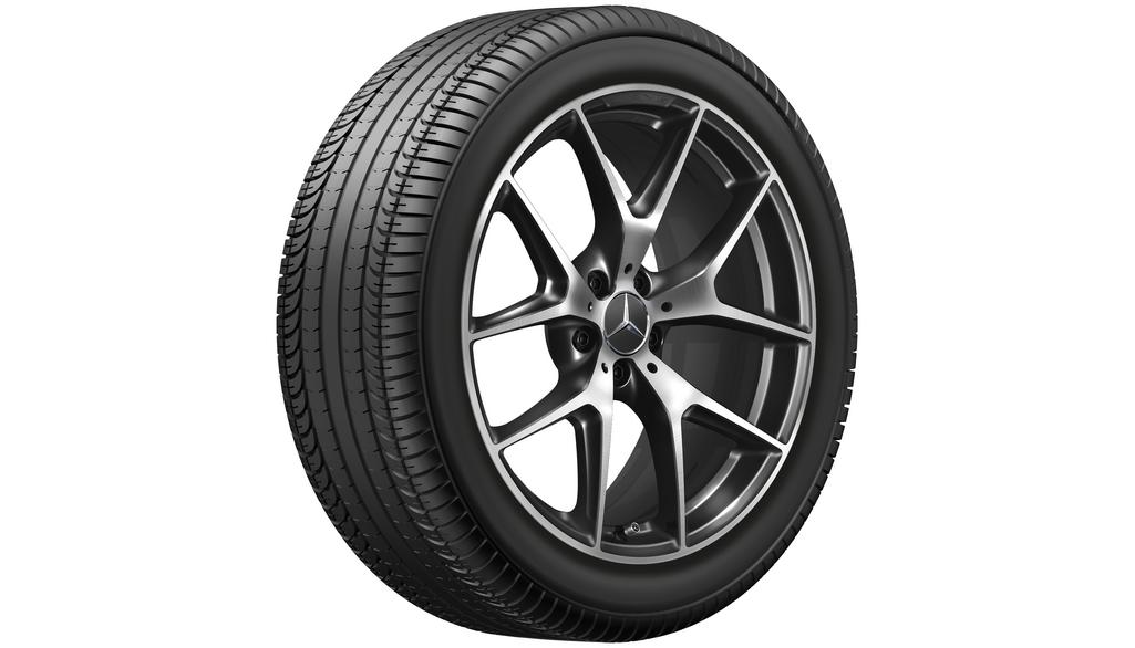 AMG Kreuzspeichen-Rad, 50,8 cm (20 Zoll), glanzgedreht, GLC/ E-Klasse, 255/45 R20/, schwarz, A25340155007X23