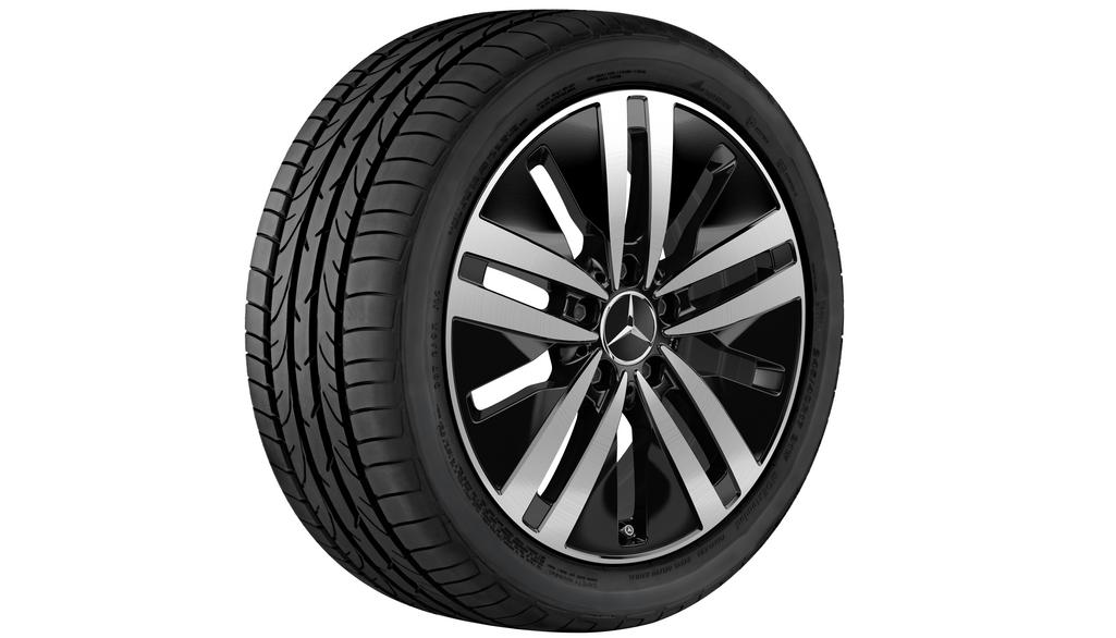 Cerchio a 5 doppie razze, Aero, 43,2 cm (17 pollici), lucido, (incluso CLA/ Classe B/ Classe A), 205/55 R17/, nero, A17740102007X23 Cerchio a 5 doppie razze, Aero, 43,2 cm (17 pollici), lucido, (incluso CLA/ Classe B/ Classe A), 205/55 R17/, nero, A17740102007X23