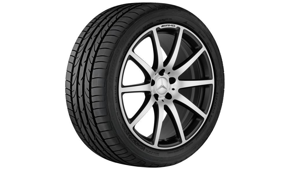 Cerchio forgiato AMG a 10 razze, 50,8 cm (20 pollici), lucido, SL, 285/30 R20/, nero opaco, A23140123027X36 Cerchio forgiato AMG a 10 razze, 50,8 cm (20 pollici), lucido, SL, 285/30 R20/, nero opaco, A23140123027X36
