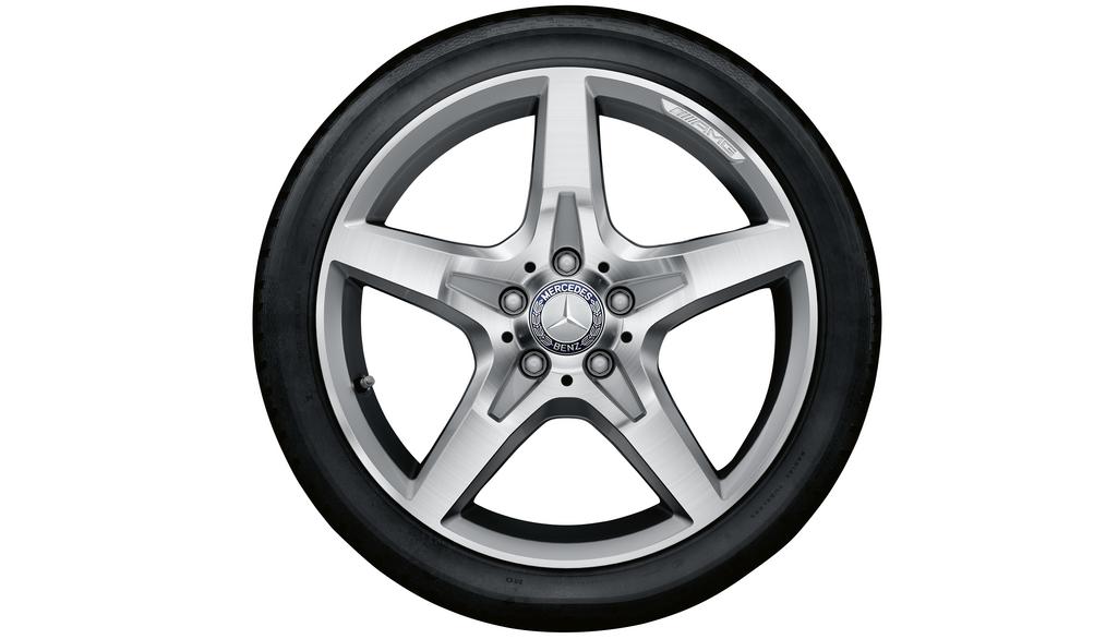 AMG 5-Speichen-Rad, 45,7 cm (18 Zoll), glanzgedreht, SLK-SLC, 245/35 R18/, silberfarben, B66031483 AMG 5-Speichen-Rad, 45,7 cm (18 Zoll), glanzgedreht, SLK-SLC, 245/35 R18/, silberfarben, B66031483