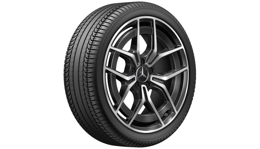 AMG 5-twin-spoke wheel, 48.3 cm (19-inch), high-sheen, C-Class, 255/35 R19/, black, A20640168007X23