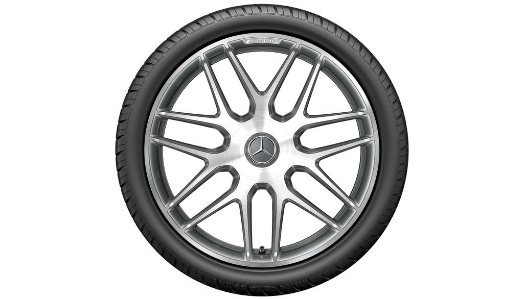 AMG Schmiederad im Kreuzspeichen-Design, 50,8 cm (20 Zoll), glanzgedreht, E-Klasse, 295/30 R20/, titangrau, A21340131007X21
