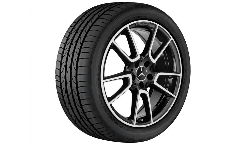 AMG 5-Doppelspeichen-Rad, 48,3 cm (19 Zoll), glanzgedreht, C-Klasse, 225/40 R19/, schwarz, A20540149007X23