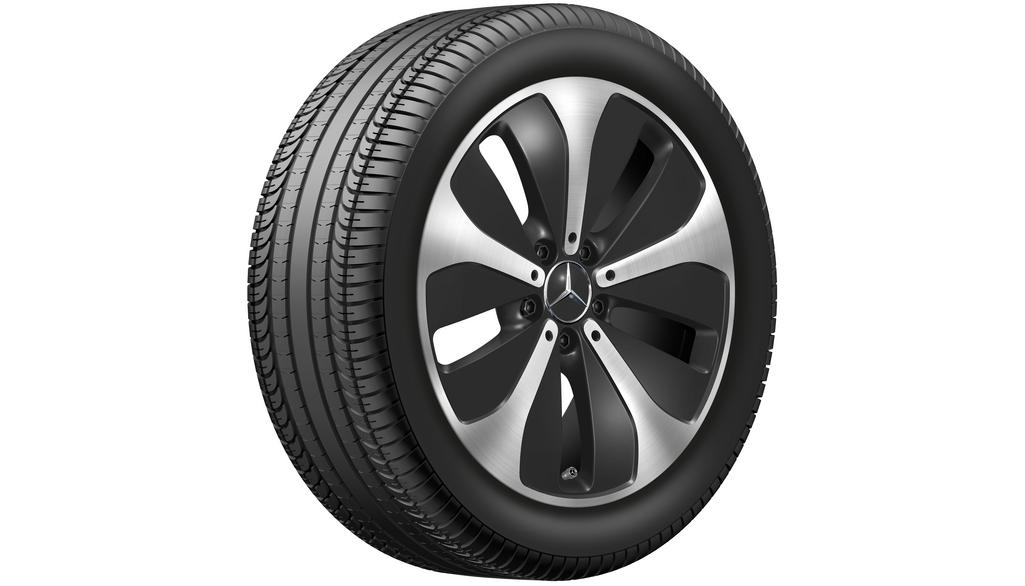 5-Speichen-Rad, 45,7 cm (18 Zoll), glanzgedreht, Aero, V-Klasse/EQV/ Vito/eVito, 245/45 R18/, schwarz, A44740173007X23