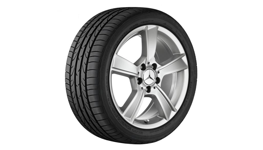 Cerchio a 5 razze, 43,2 cm (17 pollici), Classe C, 245/40 R17/, argento titanio, A20440190029765 Cerchio a 5 razze, 43,2 cm (17 pollici), Classe C, 245/40 R17/, argento titanio, A20440190029765