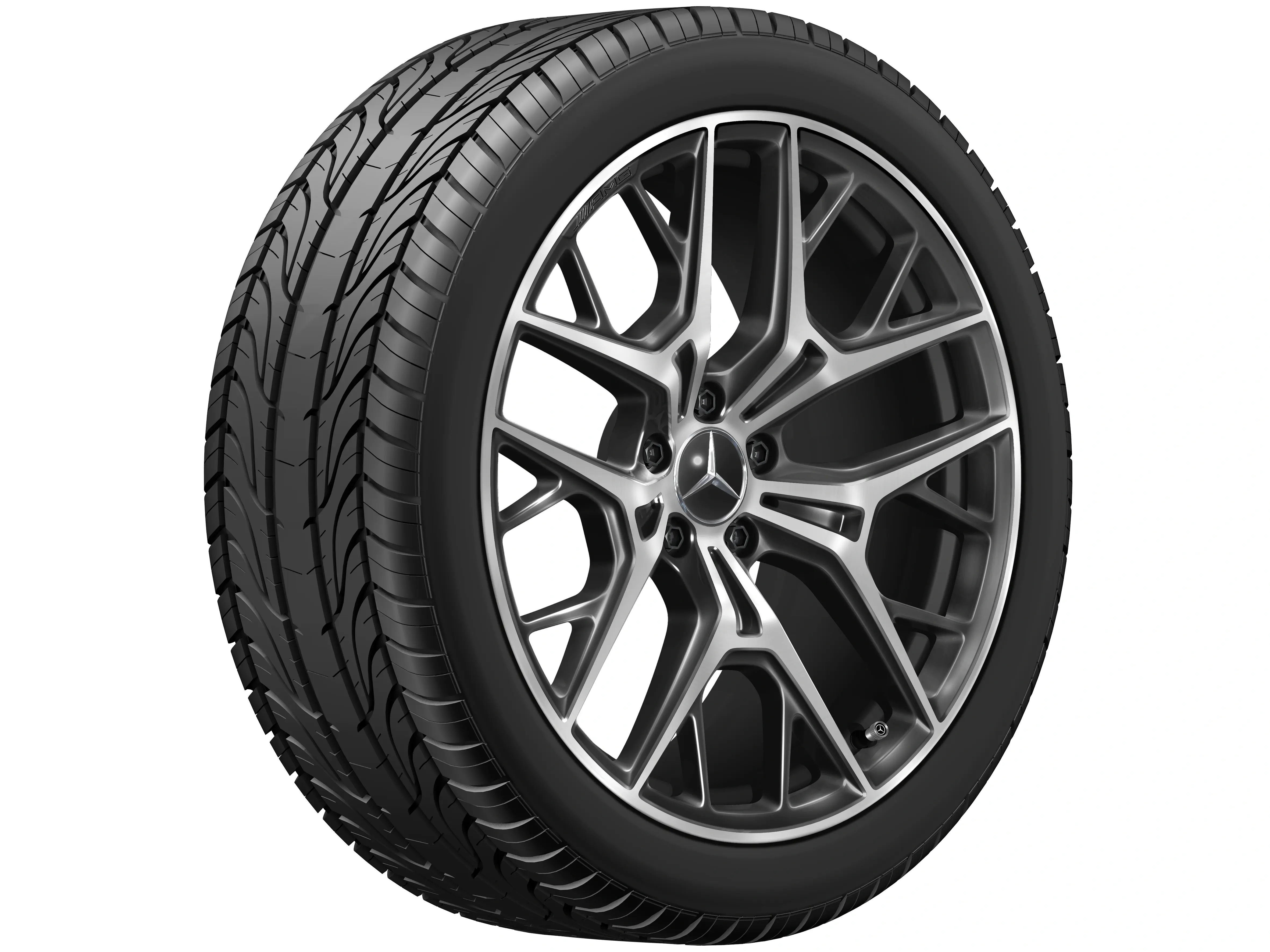 AMG Leichtmetallrad, im Kreuzspeichen-Design, 50,8 cm (20 Zoll), getönter Klarlack, 9 J x 20 ET 34, schwarz, glanzgedreht, A22340184007Y75