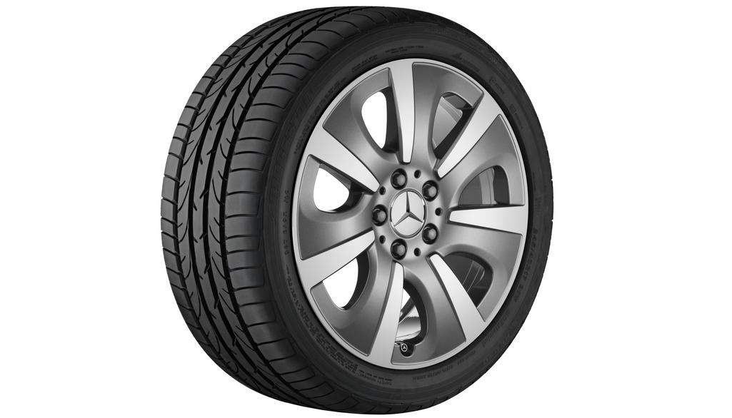 Cerchio a 7 razze, Aero, 48,3 cm (19 pollici), lucido, Classe GL-GLS/ M-GLE, 255/50 R19/, grigio Himalaya, A16640129027X21 Cerchio a 7 razze, Aero, 48,3 cm (19 pollici), lucido, Classe GL-GLS/ M-GLE, 255/50 R19/, grigio Himalaya, A16640129027X21