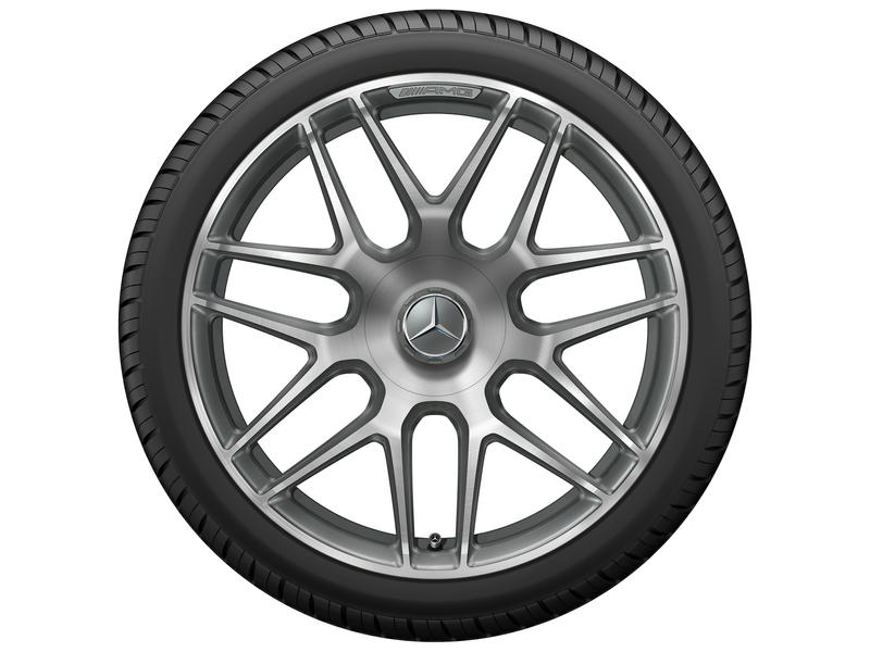 AMG Schmiederad im Kreuzspeichen-Design, 48,3 cm (19 Zoll), glanzgedreht, CLA/ A-Klasse, 245/35 R19/, titangrau, A17740125007X21