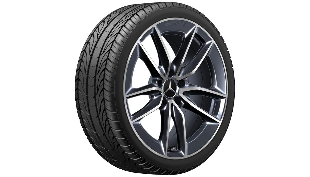 AMG 5-Doppelspeichen-Rad, 48,3 cm (19 Zoll), glanzgedreht, GLB/ GLA, 235/50 R19/, tantalgrau, A24740118007Y51 AMG 5-Doppelspeichen-Rad, 48,3 cm (19 Zoll), glanzgedreht, GLB/ GLA, 235/50 R19/, tantalgrau, A24740118007Y51