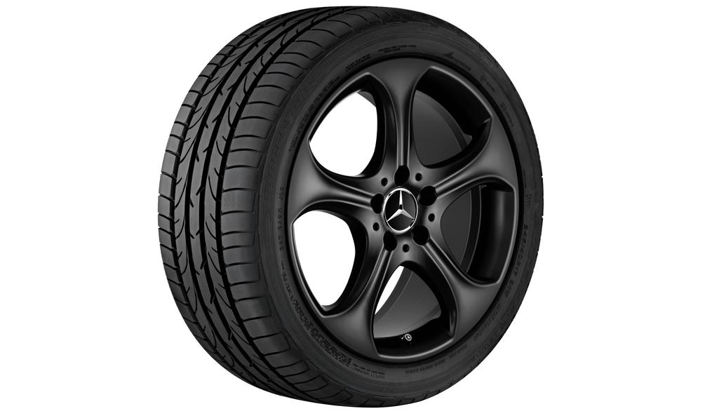 Cerchio a 5 razze, 45,7 cm (18 pollici), Classe B/Classe C, 225/45 R18/, nero opaco, A20540188007X35