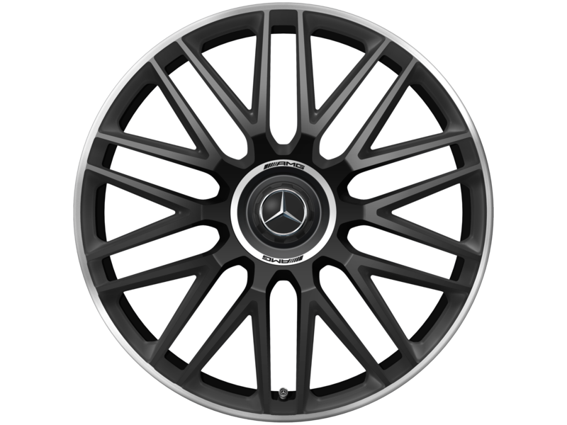 AMG forged wheel in cross-spoke design, 53.3 cm (21-inch), rim flange high-sheen, E-Class, 265/35 R21/, matt black, A21440113007X71