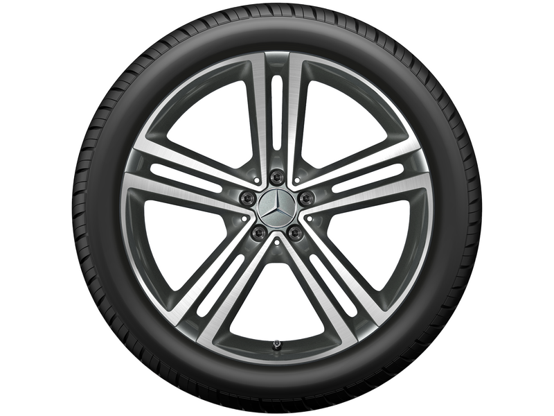 5-Doppelspeichen-Rad, 53,3 cm (21 Zoll), glanzgedreht, GLE, 275/45 R21/, grau Himalaya, A16740103007X21