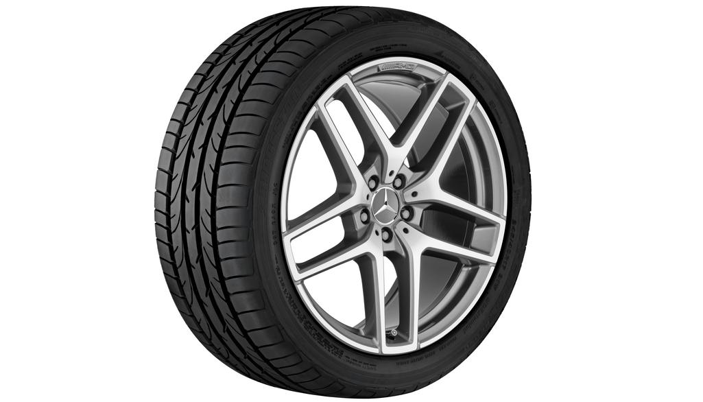 AMG 5-Doppelspeichen-Rad, 53,3 cm (21 Zoll), glanzgedreht, GLE, 275/45 R21/, titangrau, A29240129007X21