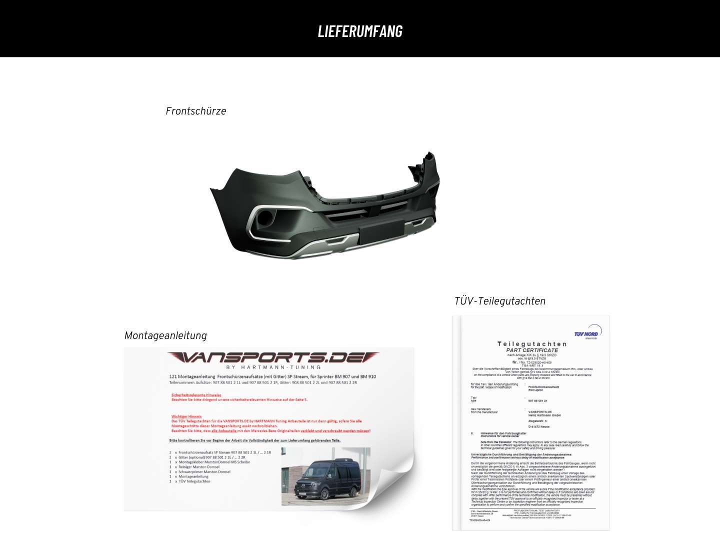 Designer front bumper spoiler for Sprinter 907, VS-907_88_701_2