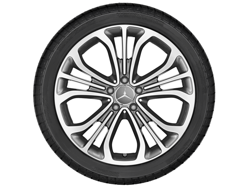 5 triple-spoke wheel, 48.3 cm (19-inch), high-sheen, S-Class, 275/40 R19/, gray Himalaya, A21740103027X21