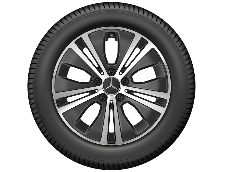 5-Doppelspeichen-Rad Schwarz Glanzgedreht, Dunlop, SP Winter Sport 4D MO, 225/55 R17 97H, Winter, Q440141210190G1