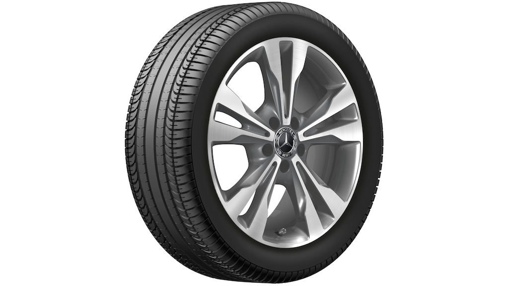 Mercedes-Benz Original Winter-Komplettrad 5-Doppelspeichen tremolit-metallic glanzgedreht , Michelin, Pilot Alpin PA4 MO, 245/45 R18 100 V XL, Winter, Q44019151034A
