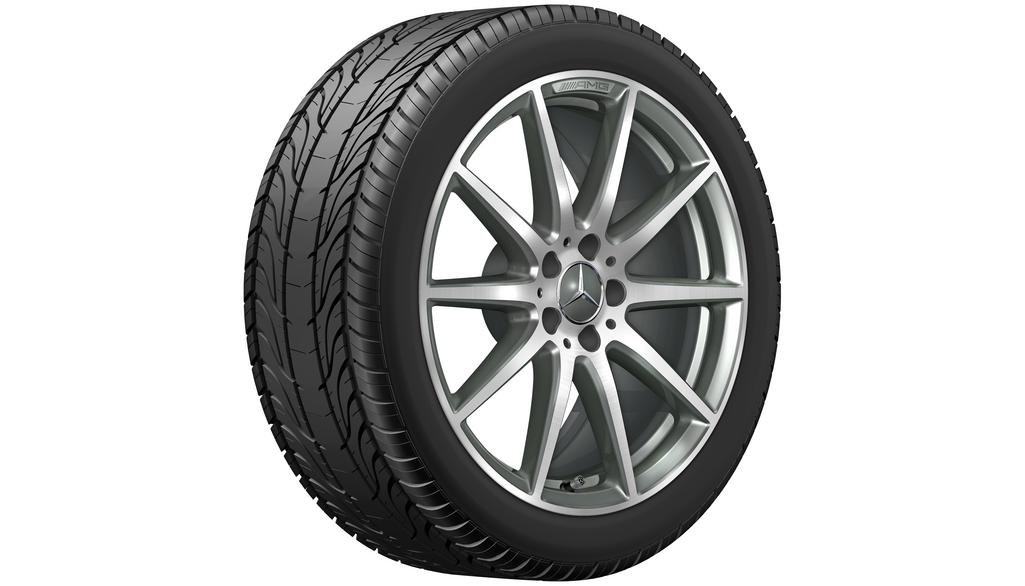 AMG 10-spoke wheel, 48.3 cm (19-inch), high-sheen, C-Class, 255/40 R19/, titanium gray, A20640169007X21