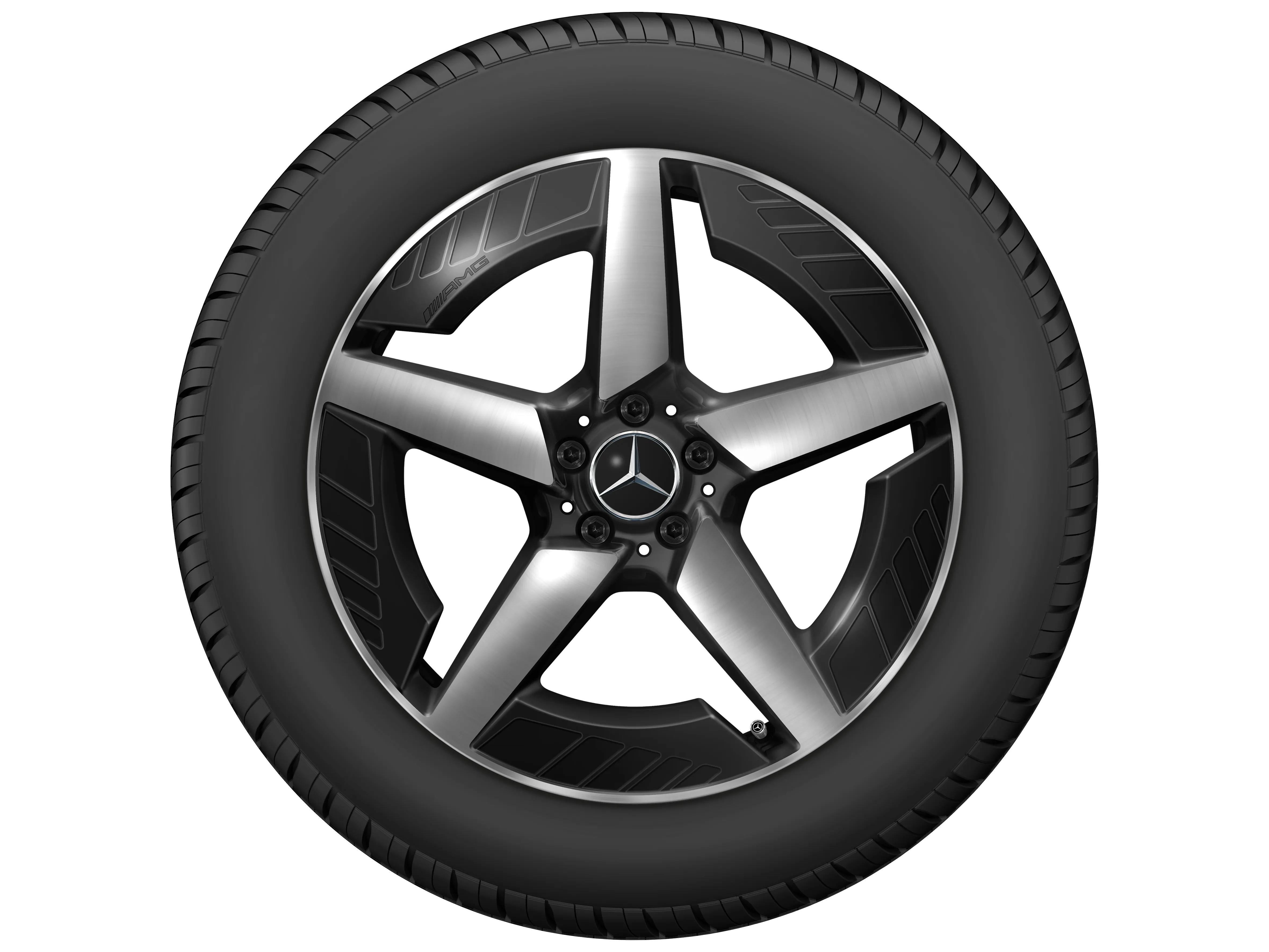 AMG Leichtmetallrad, im 5-Speichen-Design, 50,8 cm (20 Zoll), glanzgedreht, 9 J x 20 ET 57,1, schwarz, glanzgedreht, A16740165017X23 AMG Leichtmetallrad, im 5-Speichen-Design, 50,8 cm (20 Zoll), glanzgedreht, 9 J x 20 ET 57,1, schwarz, glanzgedreht, A16740165017X23
