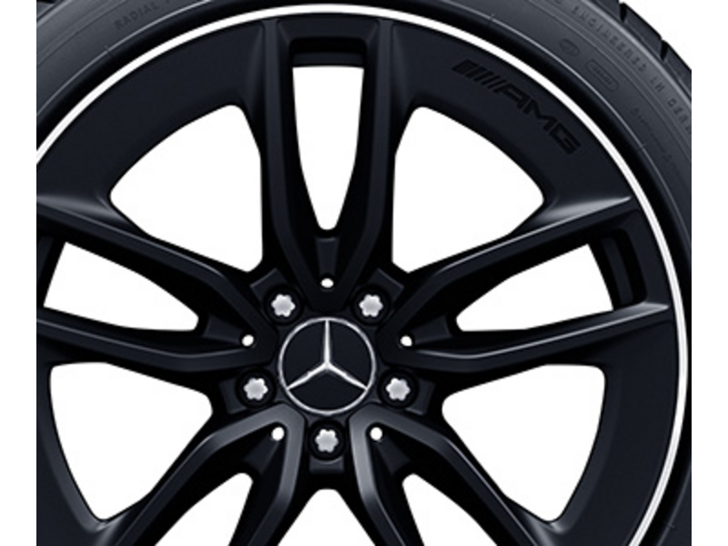 AMG 5-twin-spoke wheel, 48.3 cm (19-inch), high-sheen rim flange, AMG GT, 285/40 R19/, matt black, A29040103007X71