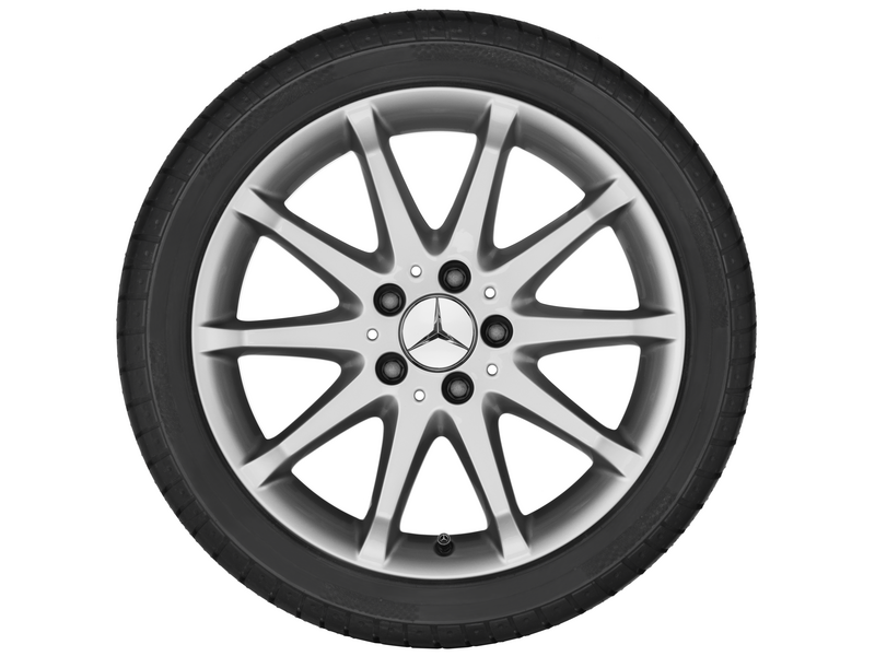 10-spoke wheel, 43.2 cm (17 inch), B-Class, 215/45 R17/, titanium silver, B66474407