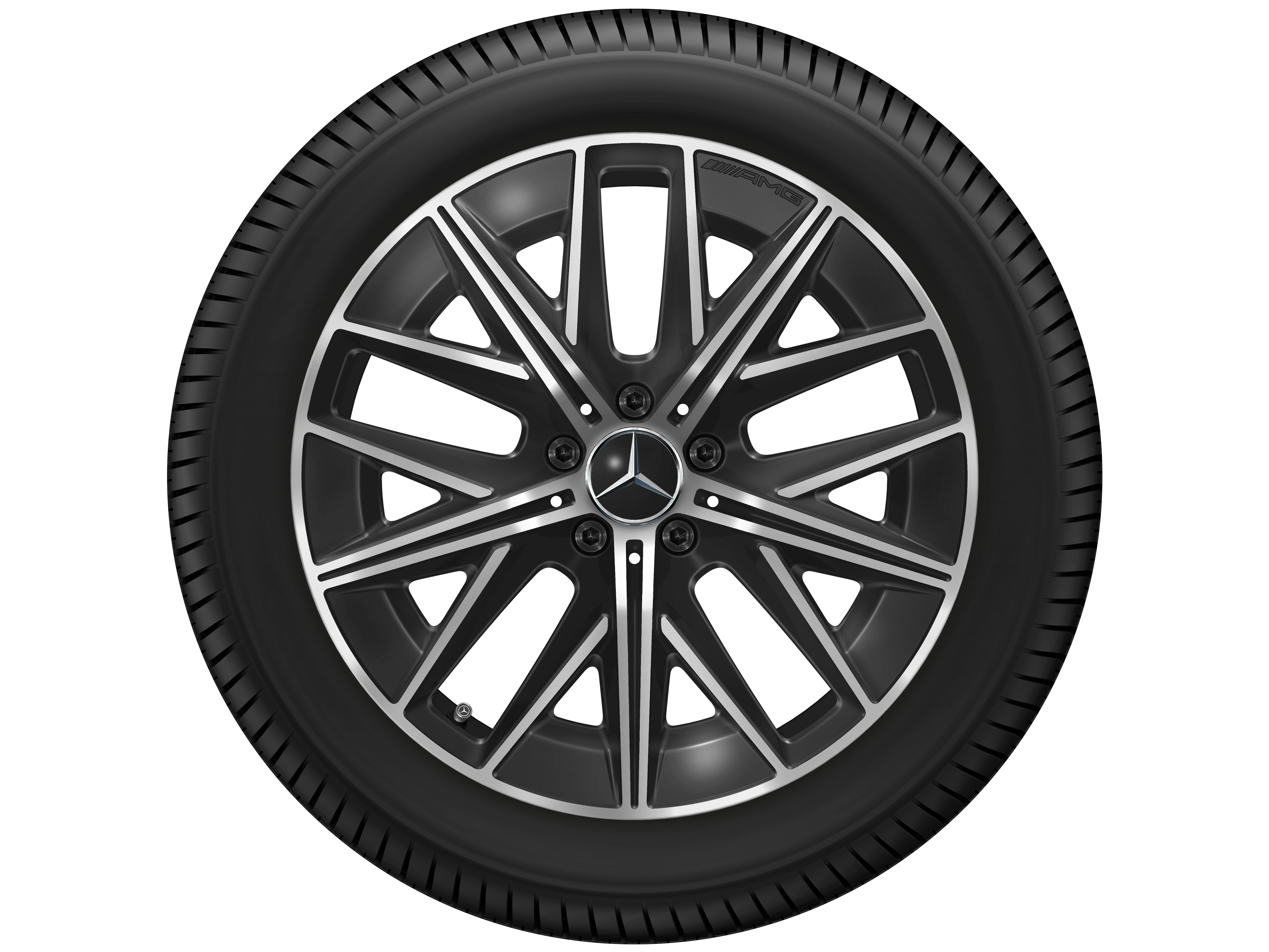 AMG Leichtmetallrad, im 5-Doppelspeichen-Design, 48,3 cm (19 Zoll), 8 J x 19 ET 38,2, schwarz, glanzgedreht, A52040116007X23 AMG Leichtmetallrad, im 5-Doppelspeichen-Design, 48,3 cm (19 Zoll), 8 J x 19 ET 38,2, schwarz, glanzgedreht, A52040116007X23