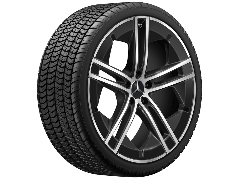 5-Doppelspeichen-Rad, Aero, 53,3 cm (21 Zoll), glanzgedreht, EQE, 255/35 R21/, schwarz, A29540114007X23