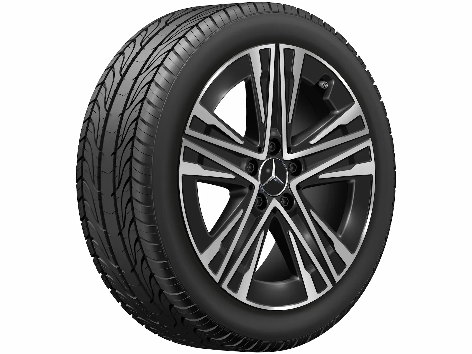 Cerchio a 5 razze, Aero, 45,7 cm (18 pollici), 7,5 J x 18 ET 48,4, nero, lucido, alluminio, A17440102007X23 Cerchio a 5 razze, Aero, 45,7 cm (18 pollici), 7,5 J x 18 ET 48,4, nero, lucido, alluminio, A17440102007X23