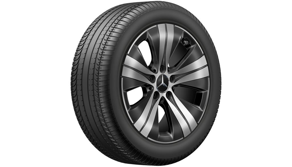 5-Speichen-Rad, Aero, 43,2 cm (17 Zoll), glanzgedreht, C-Klasse, 225/50 R17/, schwarz, A20640171007X23 5-Speichen-Rad, Aero, 43,2 cm (17 Zoll), glanzgedreht, C-Klasse, 225/50 R17/, schwarz, A20640171007X23