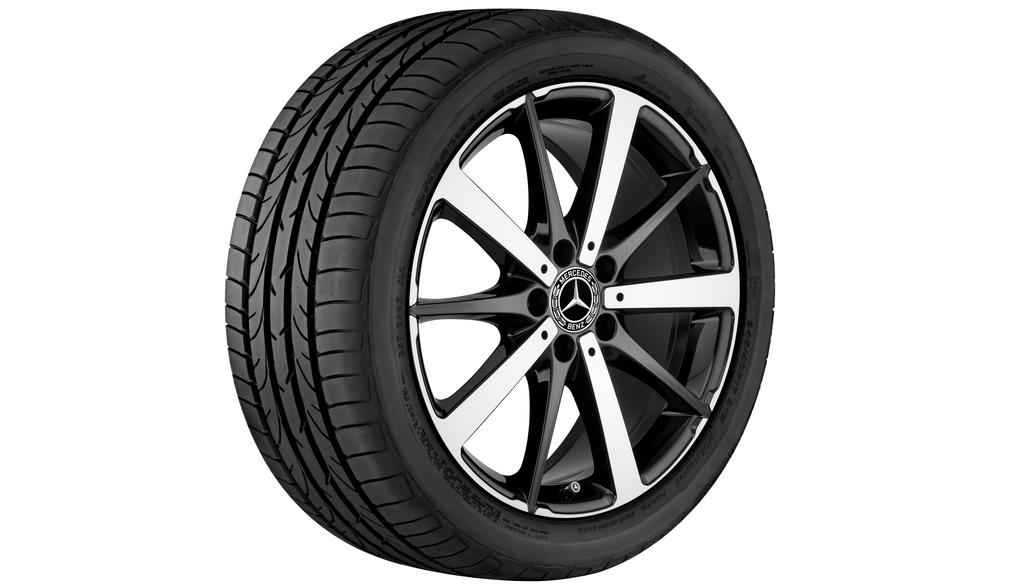 Cerchio a 10 razze, 45,7 cm (18 pollici), lucido, Classe B/Classe C, 225/45 R18/, nero, A20540193007X23
