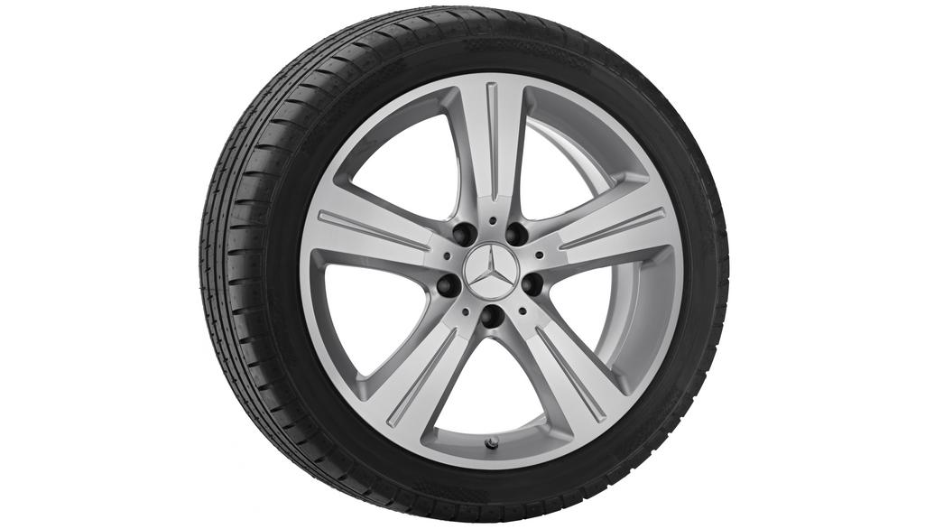 5-spoke wheel, Almuredin, 45.7 cm (18-inch), high-sheen, CLC/ SLK-SLC/ CLK, 245/35 R18/, titanium silver, B66474541 5-spoke wheel, Almuredin, 45.7 cm (18-inch), high-sheen, CLC/ SLK-SLC/ CLK, 245/35 R18/, titanium silver, B66474541