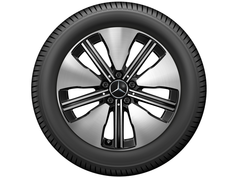 5-Doppelspeichen-Rad, mit Zusatzspeichen, 45,7 cm (18 Zoll), glanzgedreht, Aero, EQB/ EQA, 235/55 R18/, schwarz, A24340113007X23
