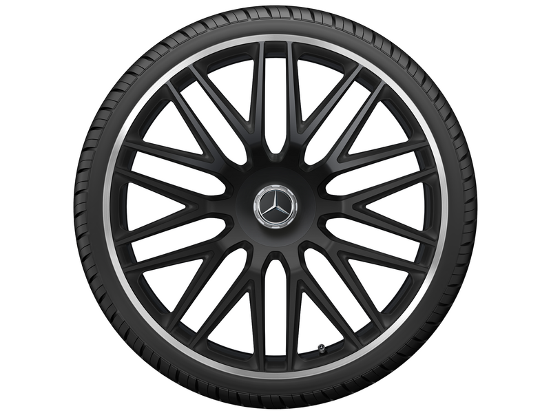 AMG Schmiederad im Vielspeichen-Design, 58,4 cm (23 Zoll), Felgenhorn glanzgedreht, GLS, 325/35 R23/, schwarz matt, A16740186007X71