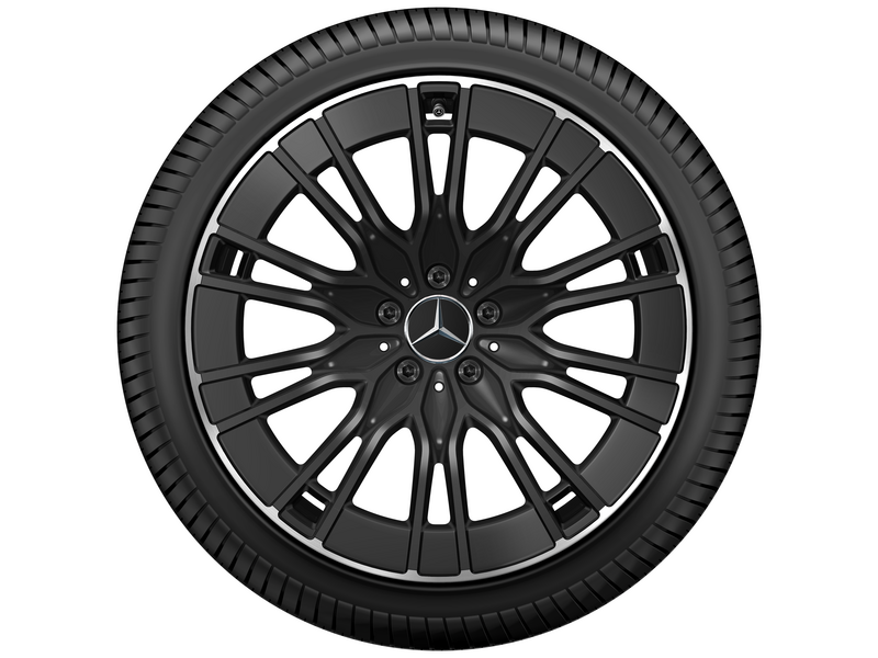 10-Doppelspeichen-Rad, Aero, 50,8 cm (20 Zoll), Felgenhorn glanzgedreht, 245/40 R20/, schwarz, A21440125007X72